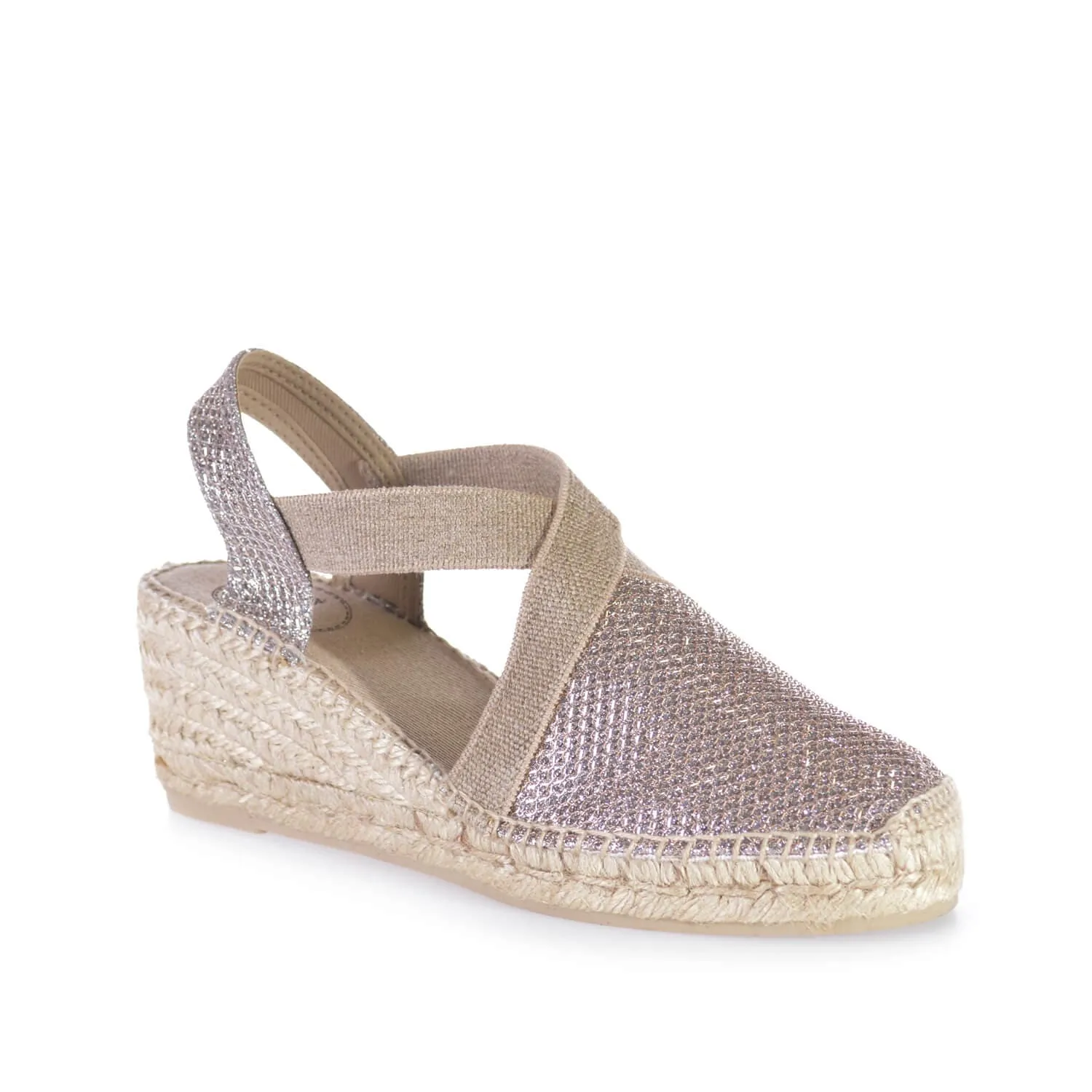 Metallic Cotton Blend Wedge Espadrille for Women - Triton