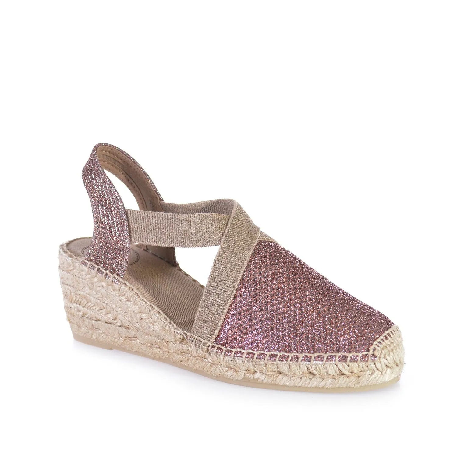 Metallic Cotton Blend Wedge Espadrille for Women - Triton