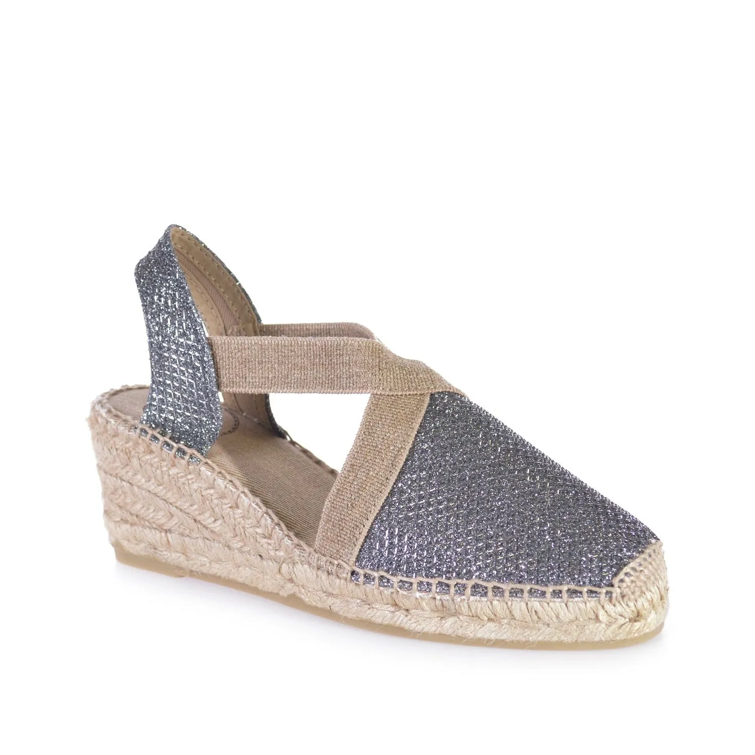 Metallic Cotton Blend Wedge Espadrille for Women - Triton