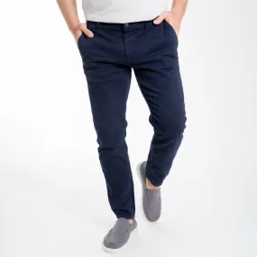 Navy Washed Stretch Chino