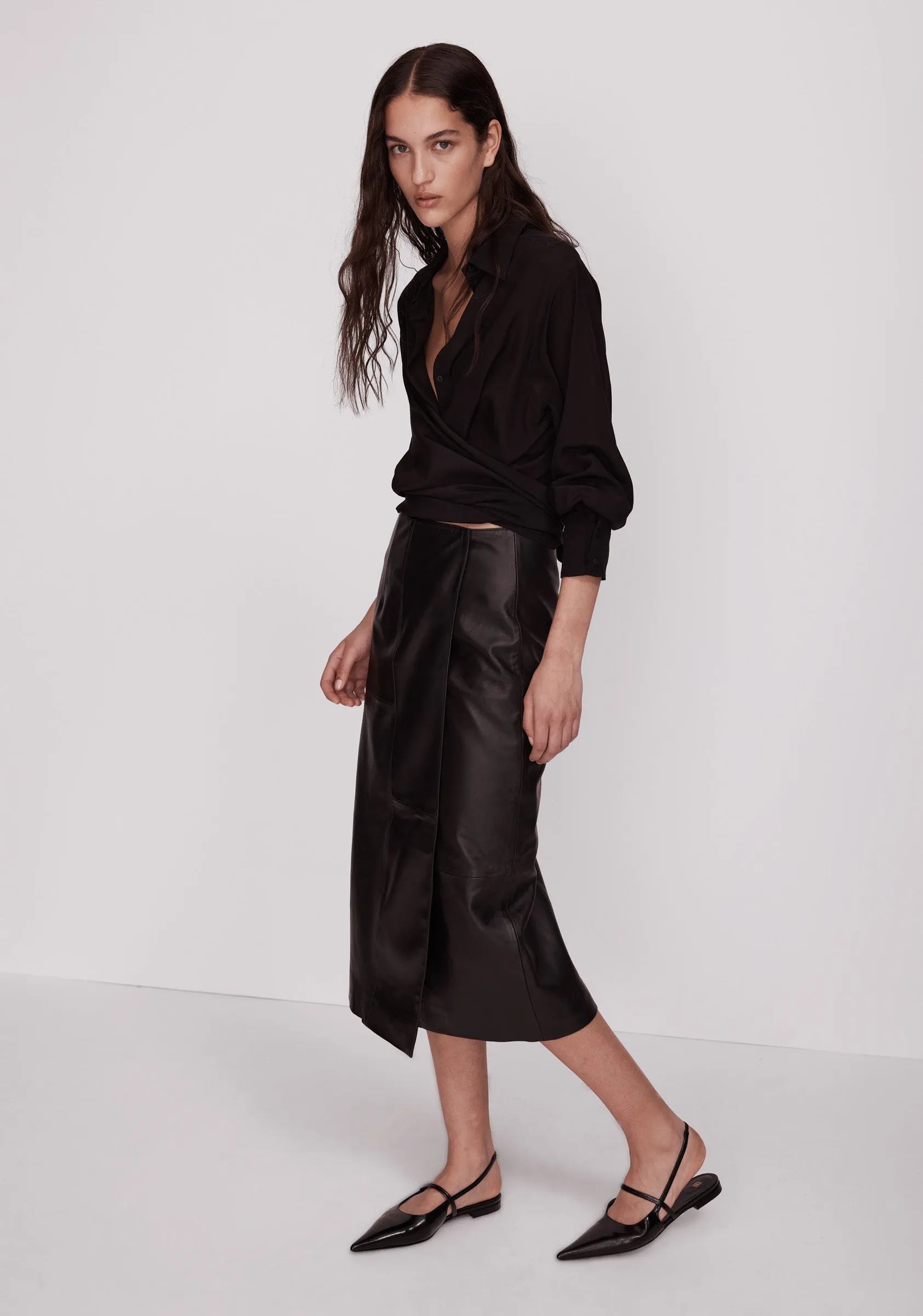 Patti Leather Skirt_Black