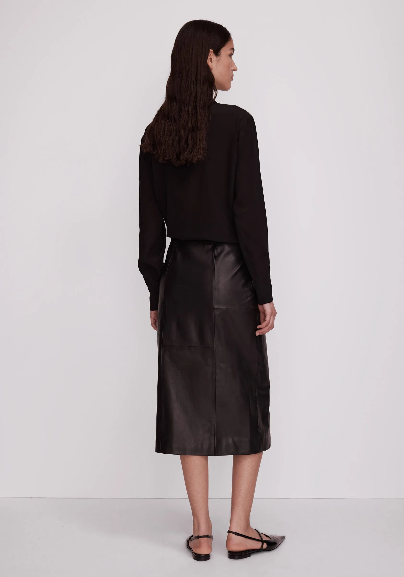 Patti Leather Skirt_Black