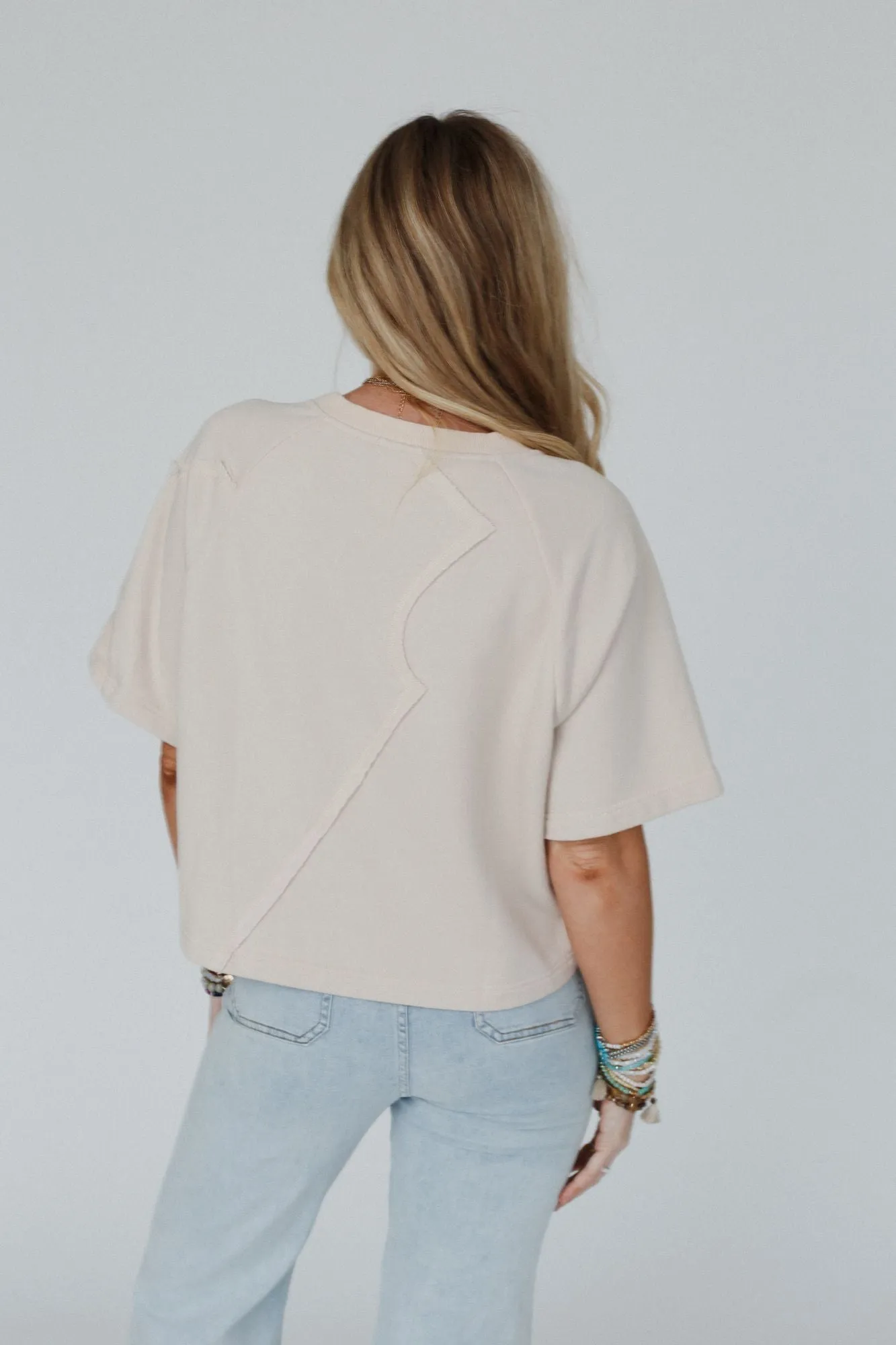 Retro Rivet Top - Beige