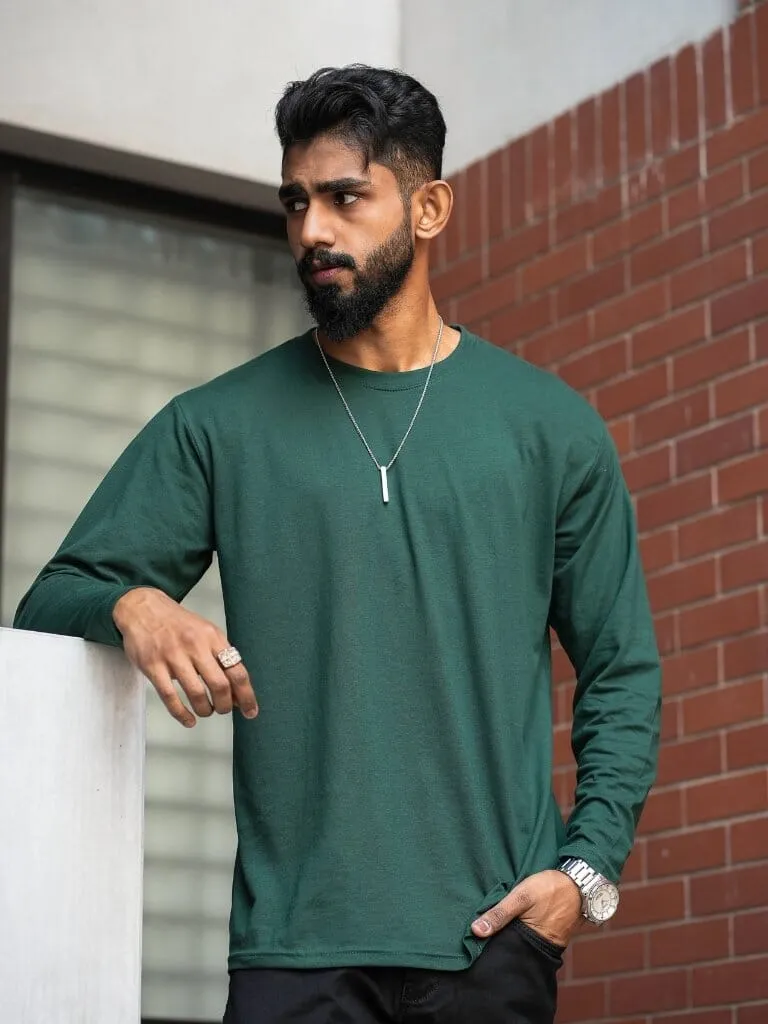 Round Neck Forest Green Full Sleeve