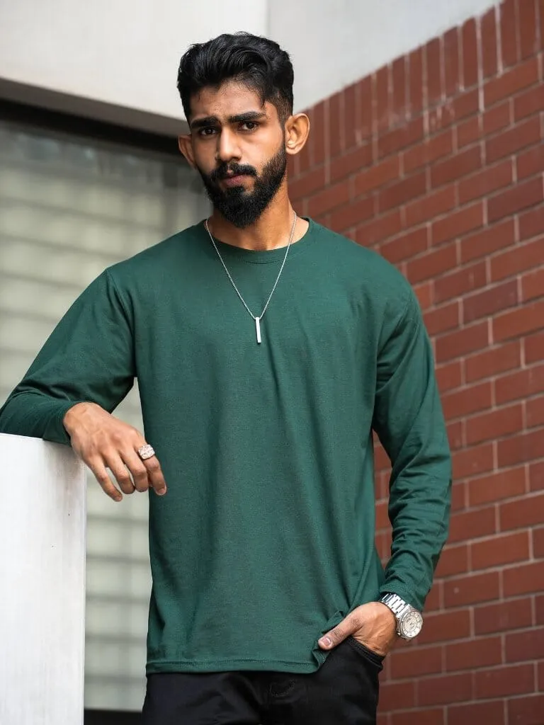 Round Neck Forest Green Full Sleeve