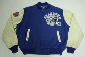 Seattle Seahawks Vintage 80's Chalk Line Made in USA Letterman's Bomber Leather Jacket