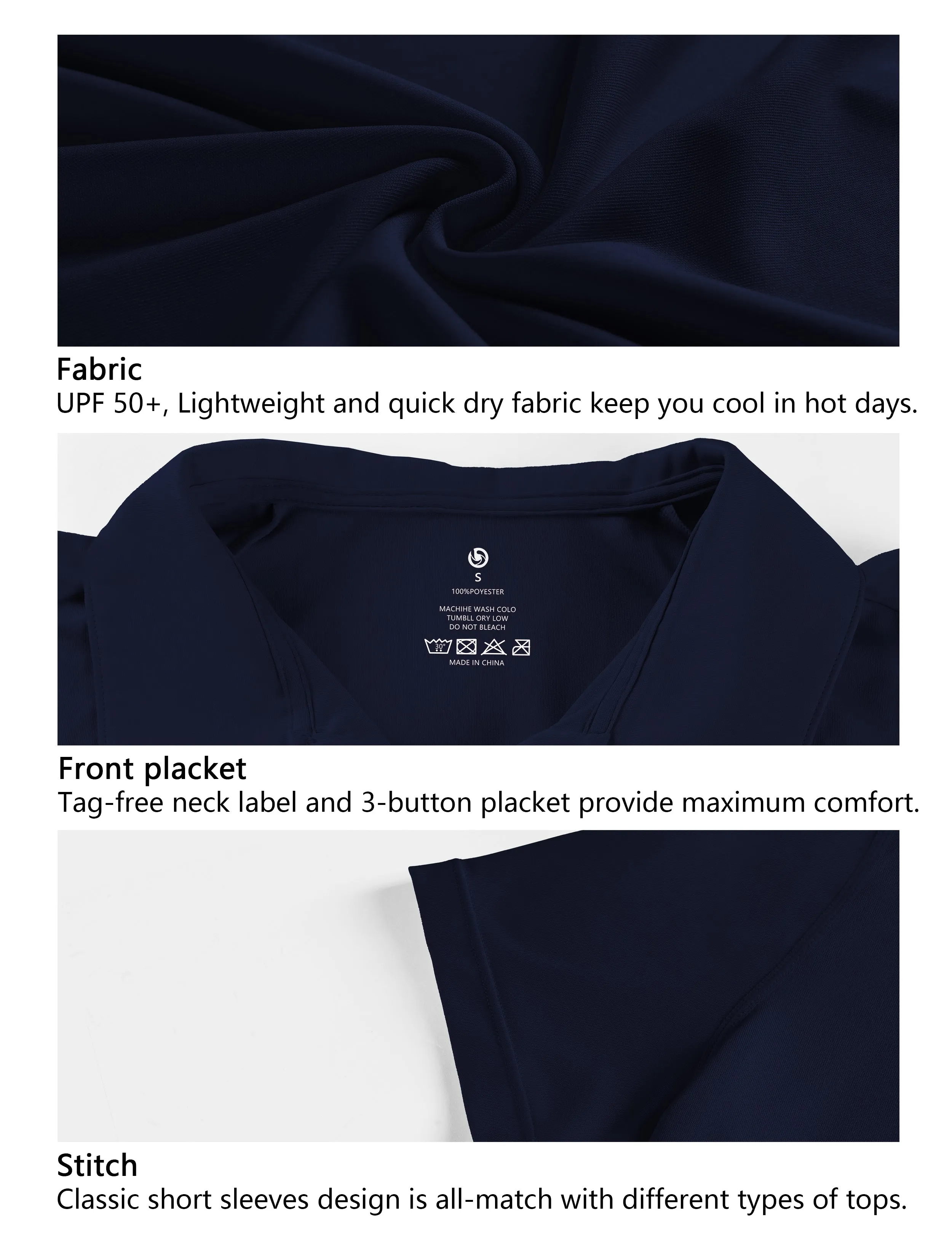 Short Sleeve Slim Fit Polo Shirt darknavy_yogastudio