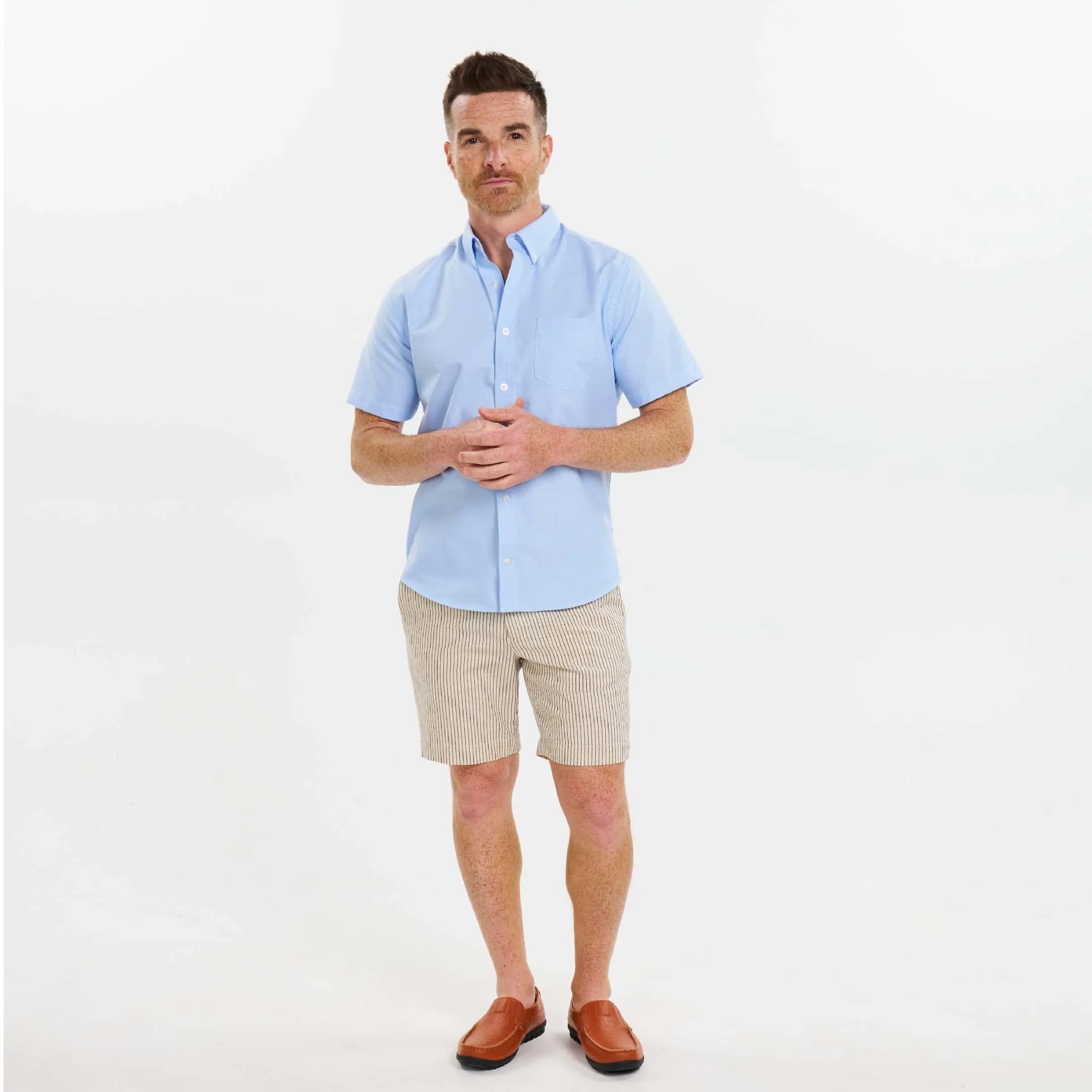 Stone Pinstripe Hampton Stretch Chino Short