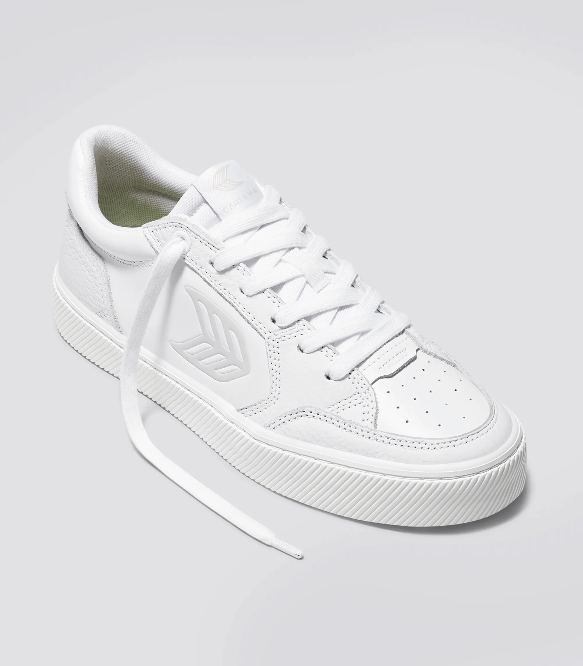 VALLELY White Leather Ice Logo Sneaker Women