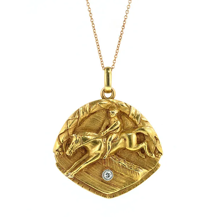 Vintage Diamond Equestrian Locket