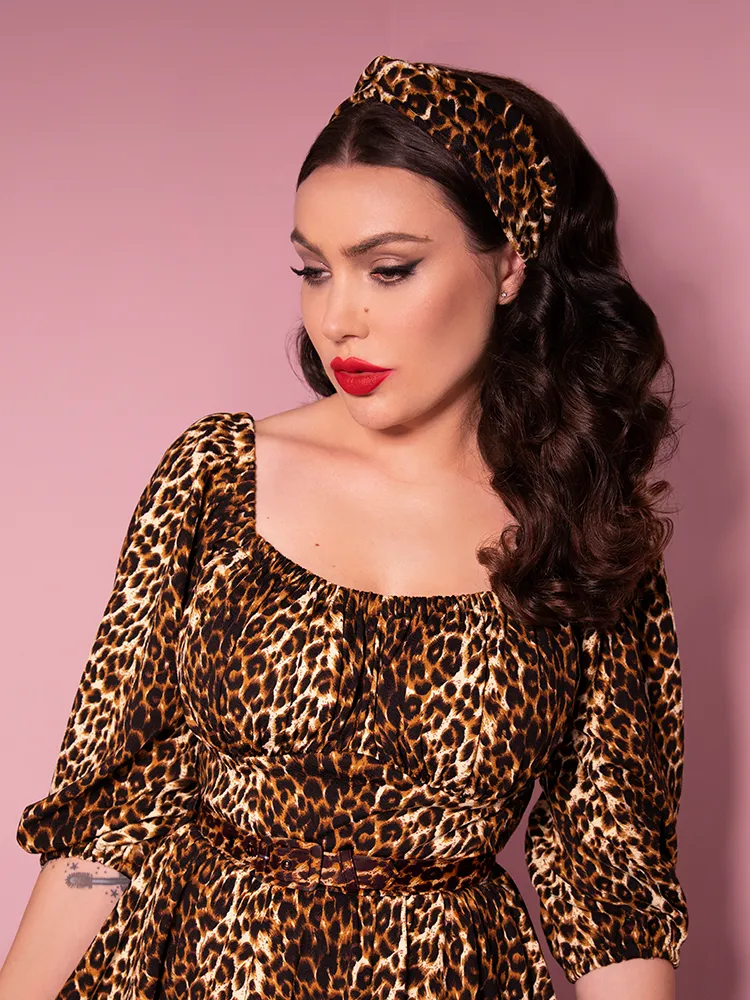 Vintage Style Knot Headband in Leopard Print - Vixen by Micheline Pitt